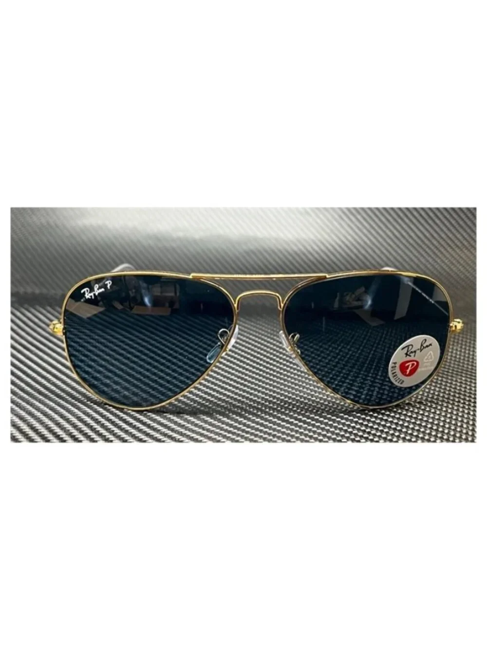 New Ray Ban Men  Gold Sunglasses  55- 14- 135